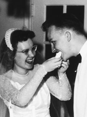 President Whiddon and wife on their wedding day.